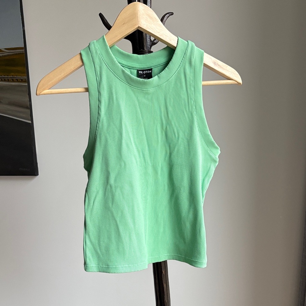 Peloton Green Ribbed Cropped Tank